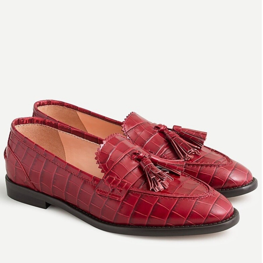 J Crew crocodile loafers